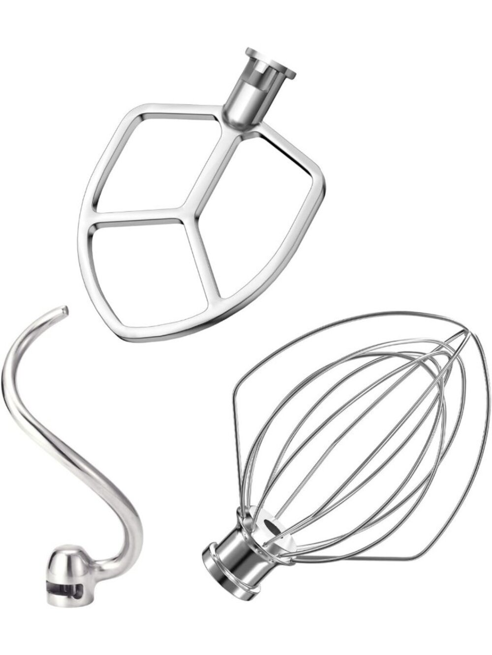 Stainless Steel 3-Piece Mixer Attachment Set for 5.5-6QT Kitchen Mixers